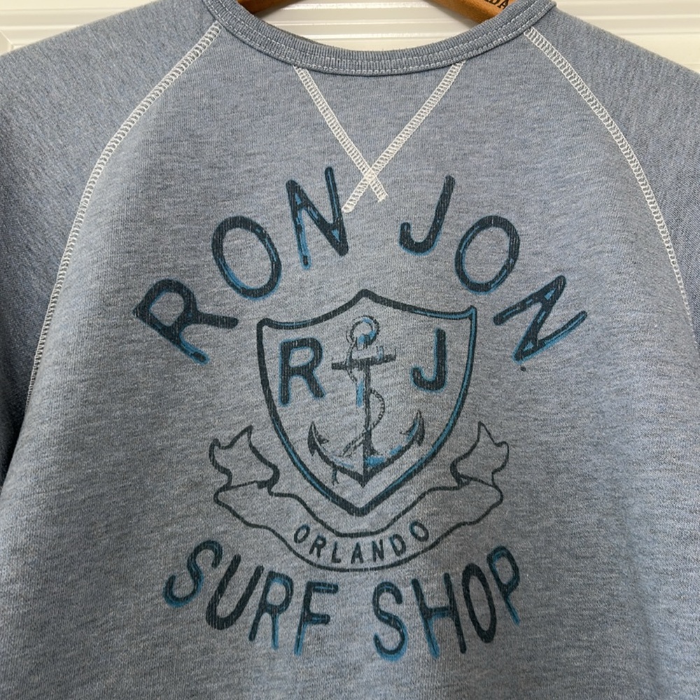 Ron Jon Surf Shop Orlando Sweatshirt Blue Sz Small w MEASUREMENTS - Picture 4 of 10